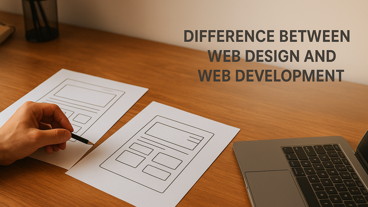 Designer reviewing a Figma wireframe next to a developer checking the same layout rendered in a browser